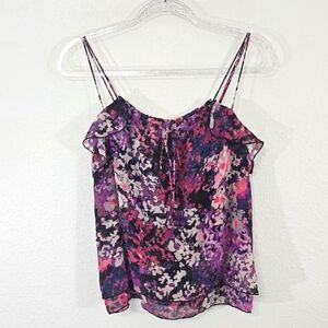 Express Floral Strappy Flowy Tank Top Boho Feminine Summer Vacation, size XS